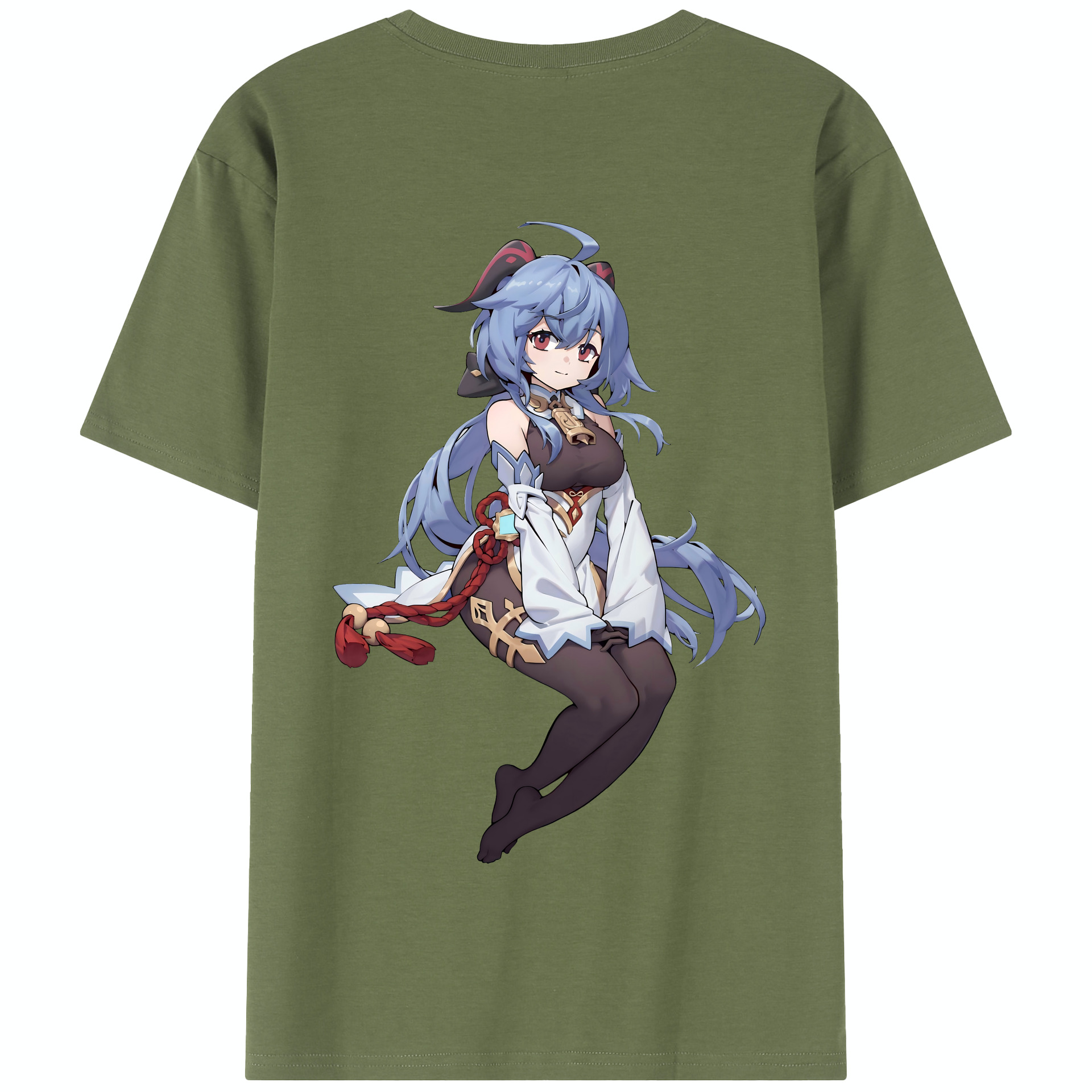 げんし神 甘雨 かんう genshin Ganyu 綿100％半袖Tシャツ（背面プリント）